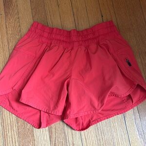 Lululemon Athletica Track That Athletic Shorts with Elastic Waistband Orange
